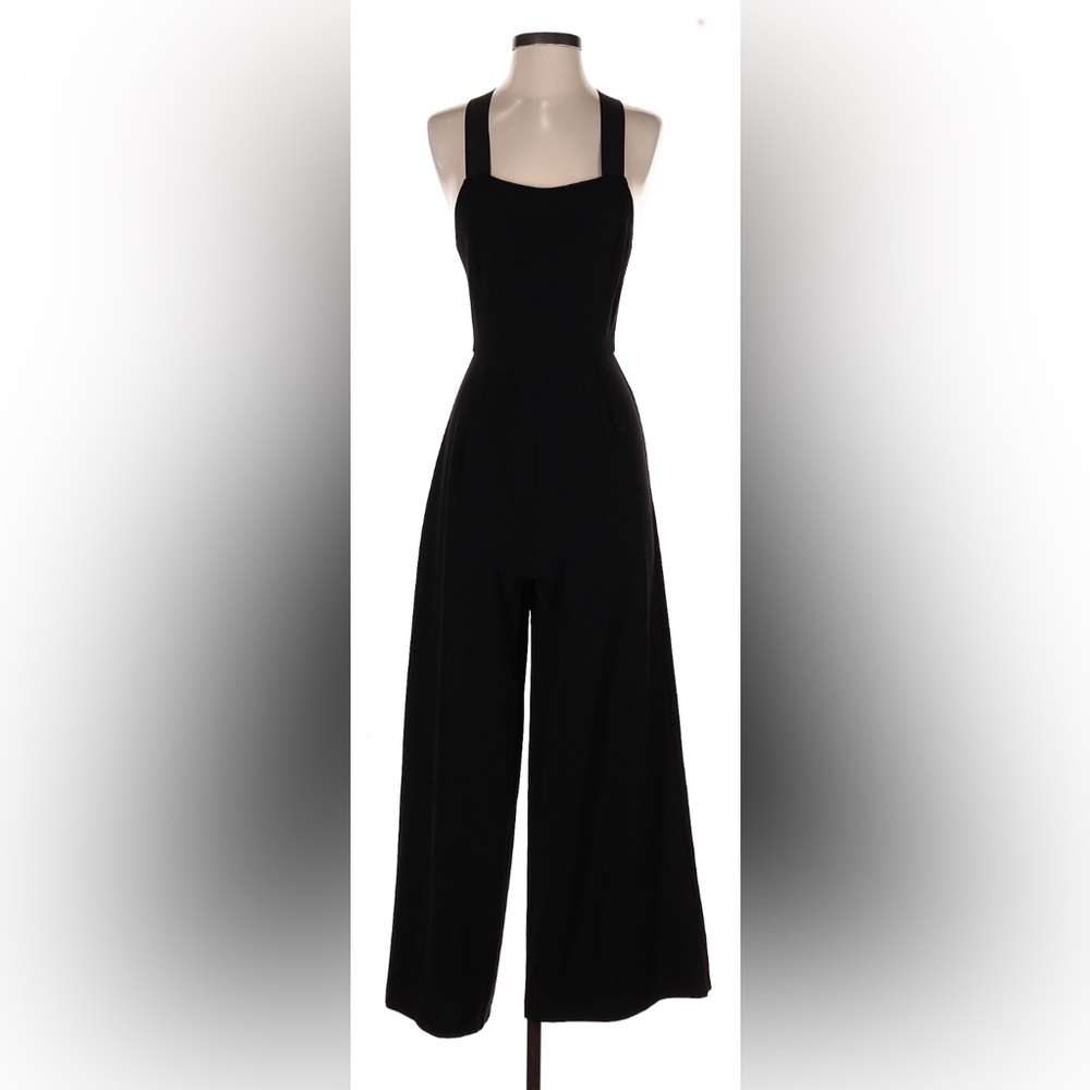 Topshop Black Jumpsuit | Luxe Crepe Fabric & Silver Details | Evening Ready
